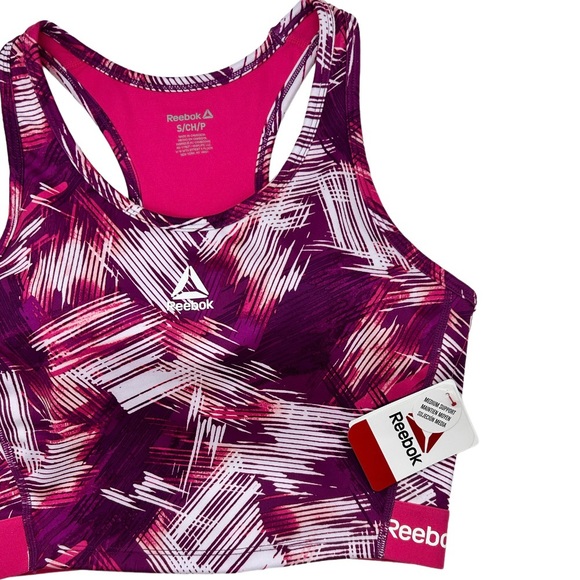 Reebok Women’s Printed Medium Support Cropped Bra Tank Size Small Medium Large - Picture 8 of 14